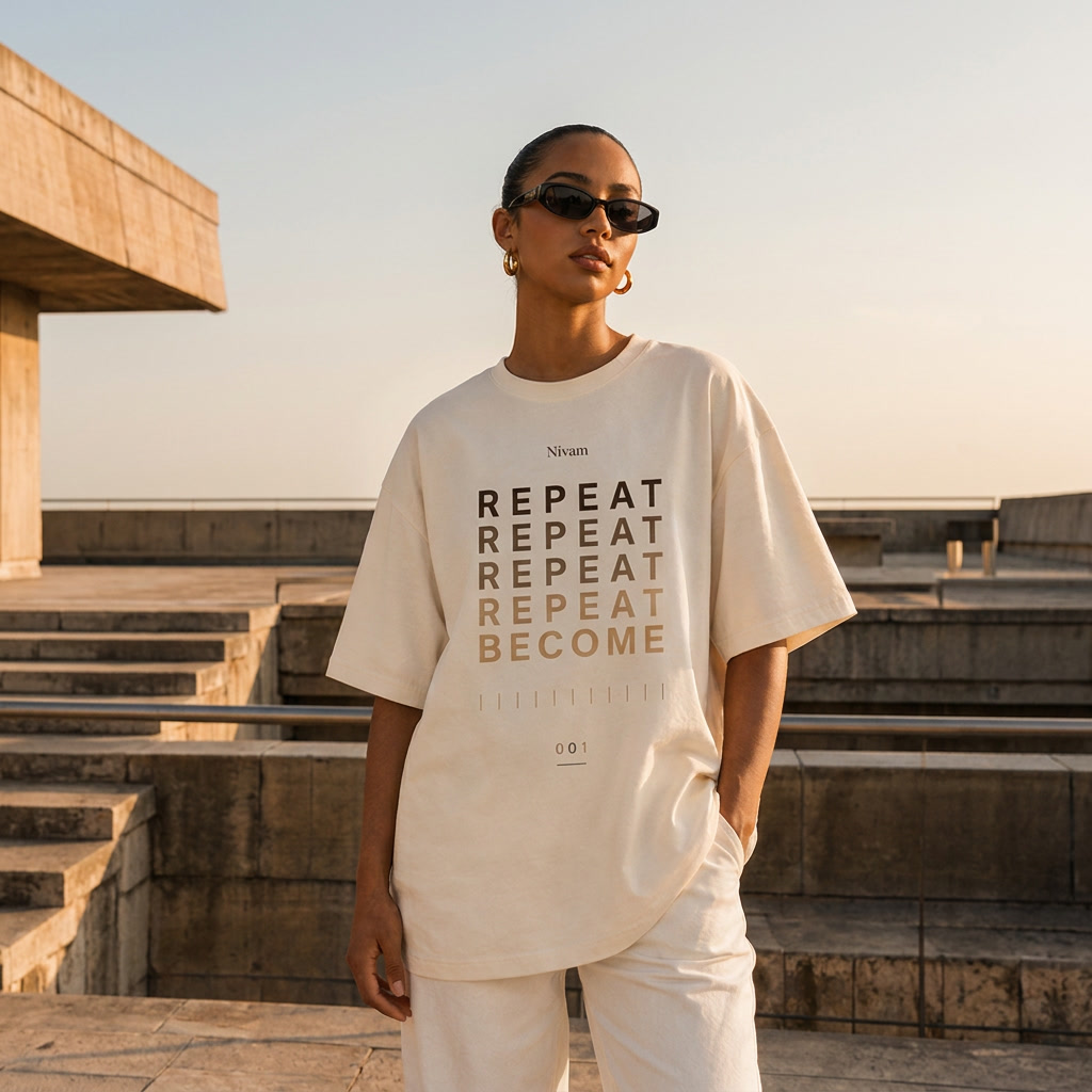 T-shirt Nívam « Repeat. Become. » — Unisexe