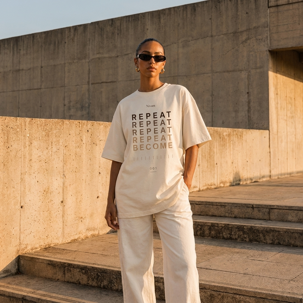 T-shirt Nívam « Repeat. Become. » — Unisexe