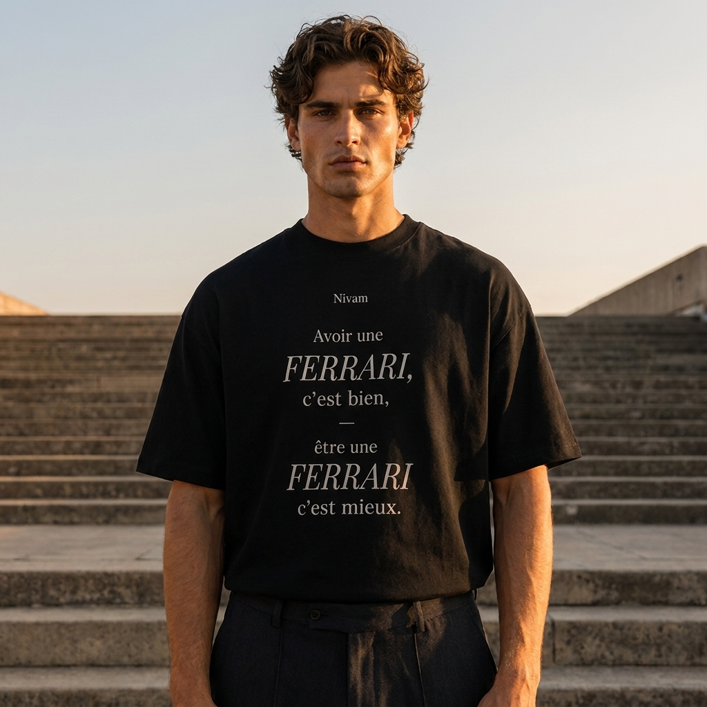 T-shirt Nívam « Être une Ferrari » — Unisexe