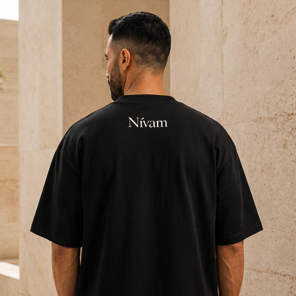 T-shirt Nívam Noir Oversize — Coton biologique